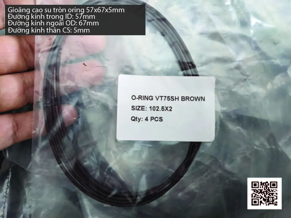 Gioăng Oring tròn cao su Viton 54x5 chịu nhiệt, chịu hóa chất — hình thực tế
