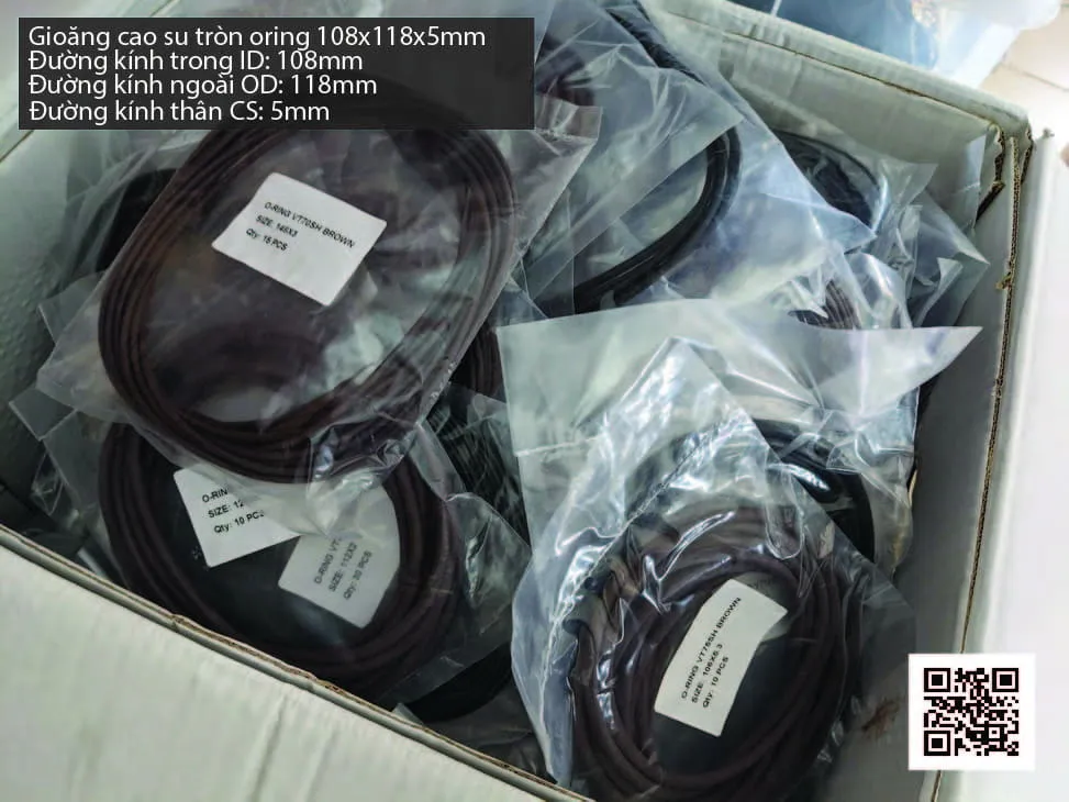 Gioăng Oring tròn cao su Viton 105x5 chịu nhiệt, chịu hóa chất — hình thực tế