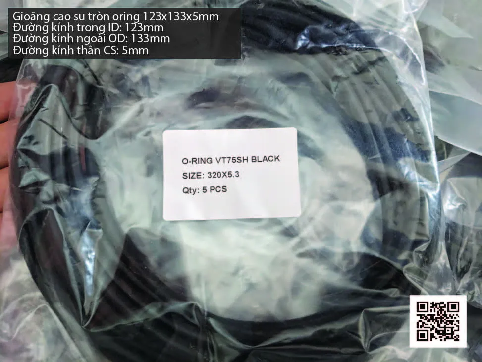Gioăng Oring tròn cao su Viton 120x5 chịu nhiệt, chịu hóa chất — hình thực tế