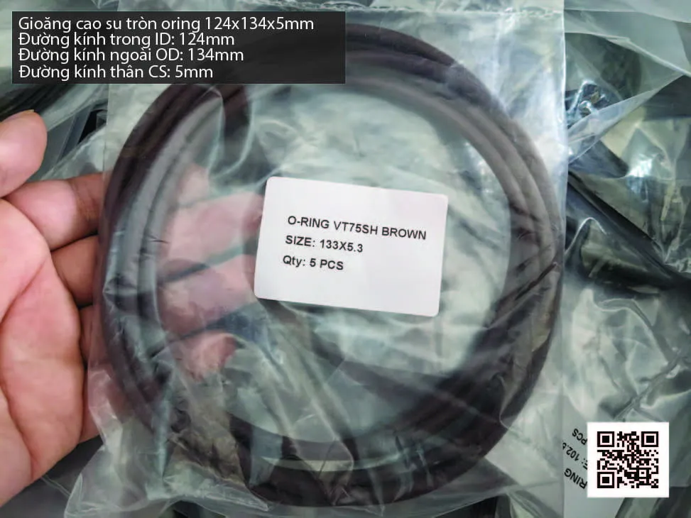 Gioăng Oring tròn cao su Viton 121x5 chịu nhiệt, chịu hóa chất — hình thực tế