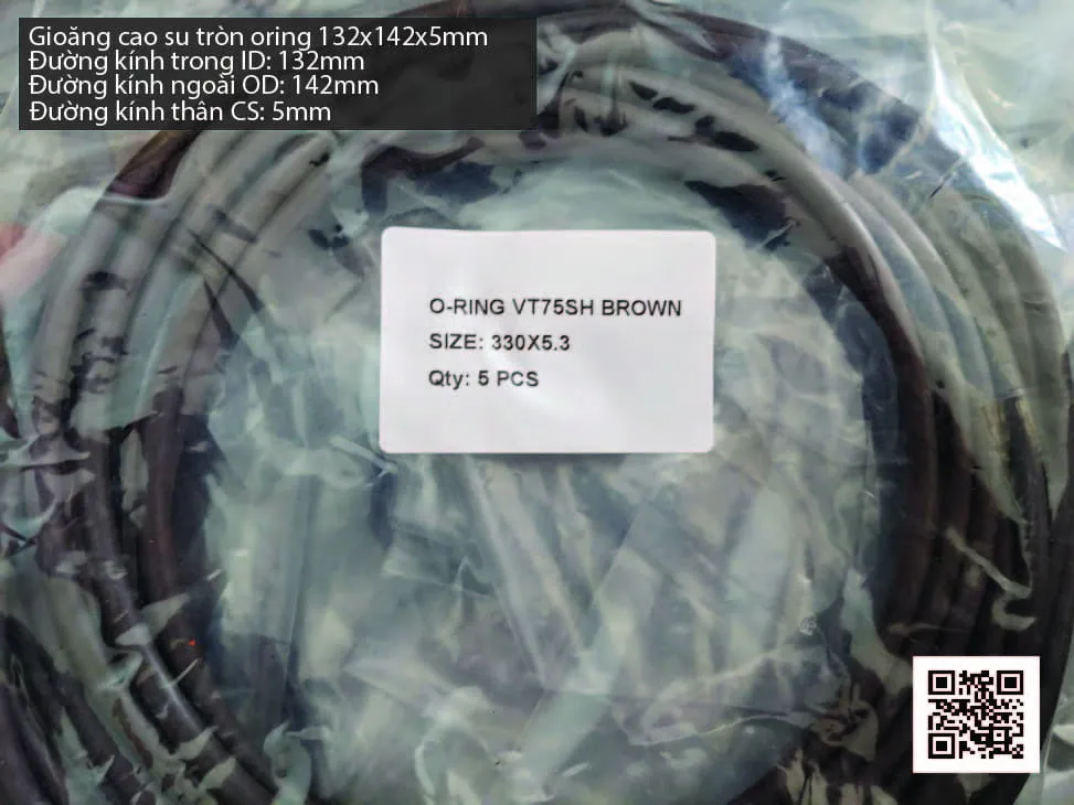 Gioăng Oring tròn cao su Viton 129x5 chịu nhiệt, chịu hóa chất — hình thực tế