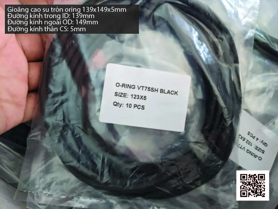 Gioăng Oring tròn cao su Viton 139x5 chịu nhiệt, chịu hóa chất