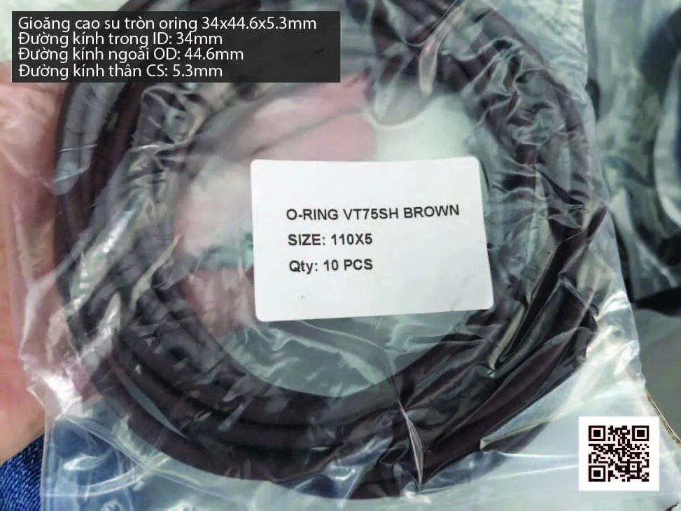Gioăng Oring tròn cao su Viton 34x5.3 chịu nhiệt, chịu hóa chất