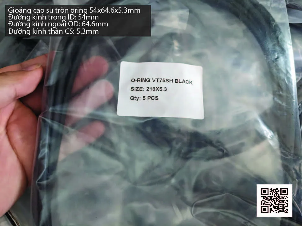 Gioăng Oring tròn cao su Viton 54x5.3 chịu nhiệt, chịu hóa chất