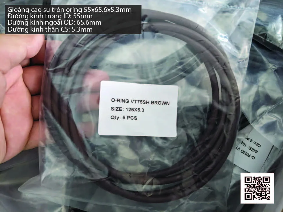 Gioăng Oring tròn cao su Viton 52x5.3 chịu nhiệt, chịu hóa chất — hình thực tế