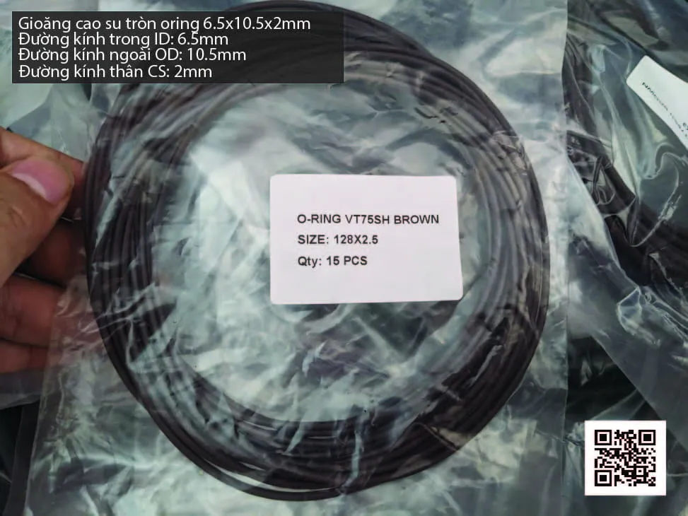 Gioăng Oring tròn cao su Viton 5x2 chịu nhiệt, chịu hóa chất — hình thực tế