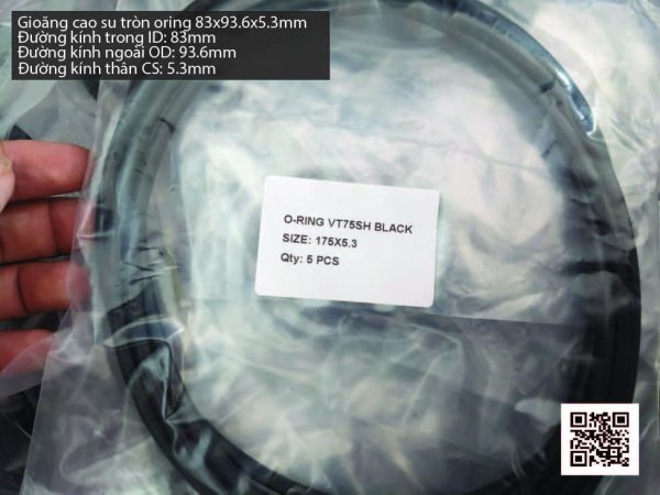 Gioăng Oring tròn cao su Viton 80x5.3 chịu nhiệt, chịu hóa chất - Hình ảnh 3