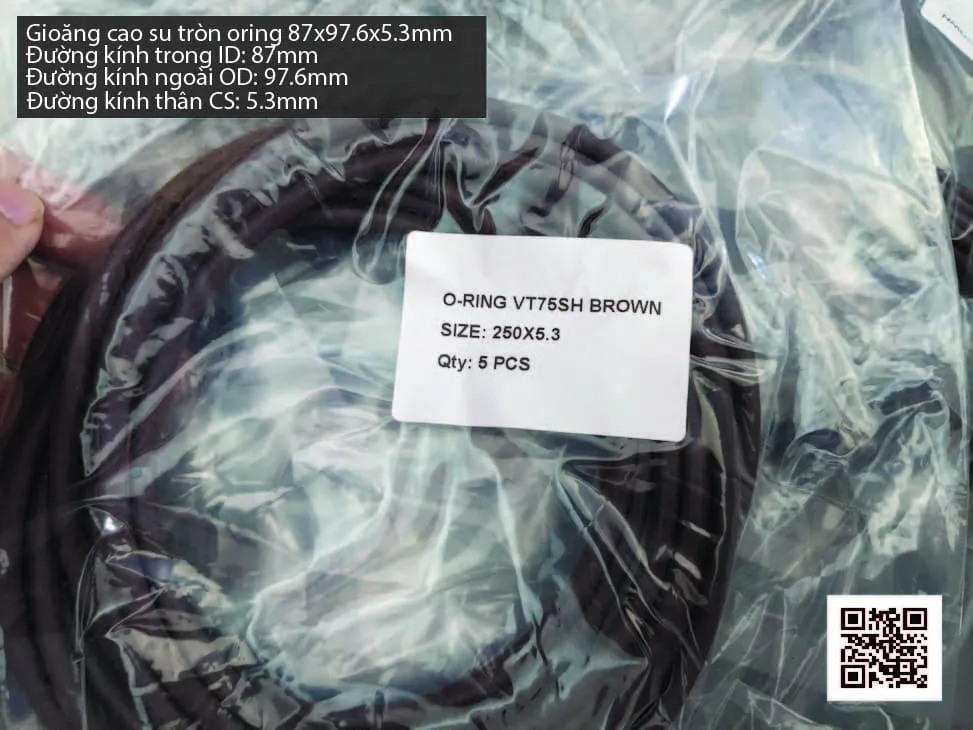 Gioăng Oring tròn cao su Viton 84x5.3 chịu nhiệt, chịu hóa chất — hình thực tế