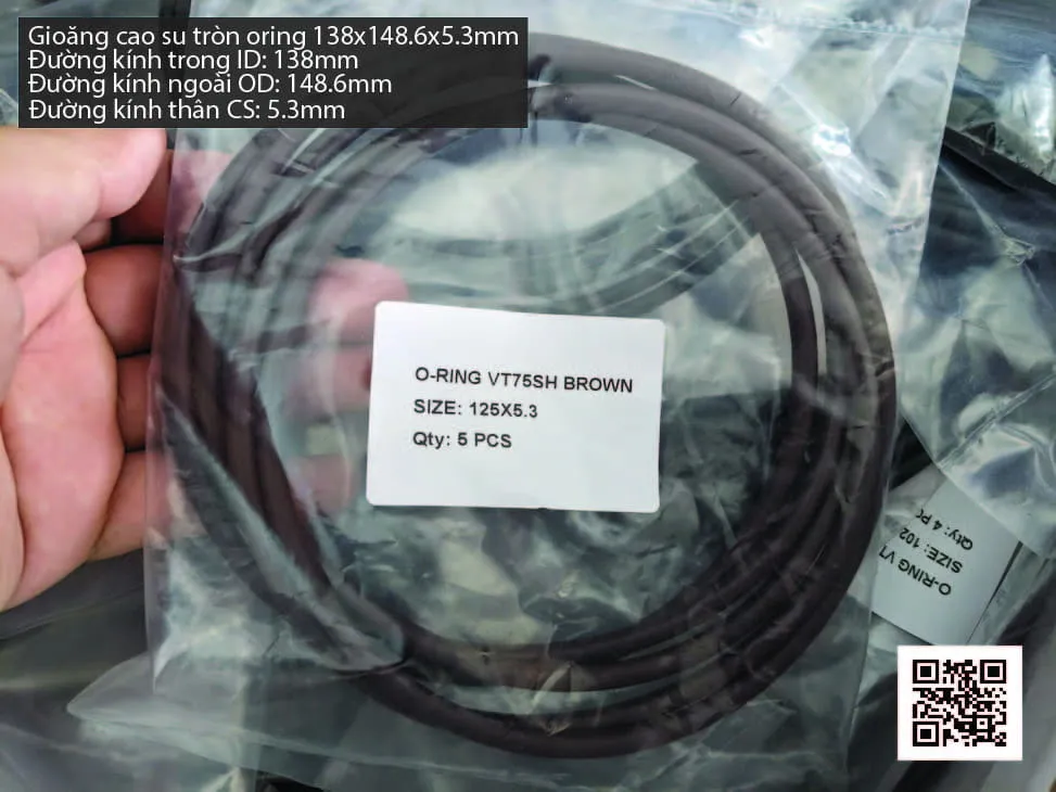 Gioăng Oring tròn cao su Viton 135x5.3 chịu nhiệt, chịu hóa chất — hình thực tế
