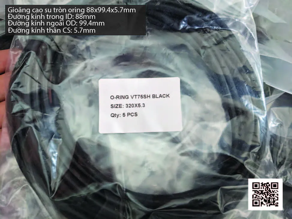 Gioăng Oring tròn cao su Viton 88x5.7 chịu nhiệt, chịu hóa chất