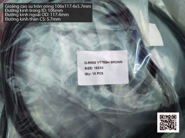 Gioăng Oring tròn cao su Viton 100x5.7 chịu nhiệt, chịu hóa chất - Hình ảnh 4