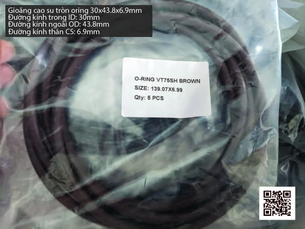 Gioăng Oring tròn cao su Viton 27x6.9 chịu nhiệt, chịu hóa chất — hình thực tế