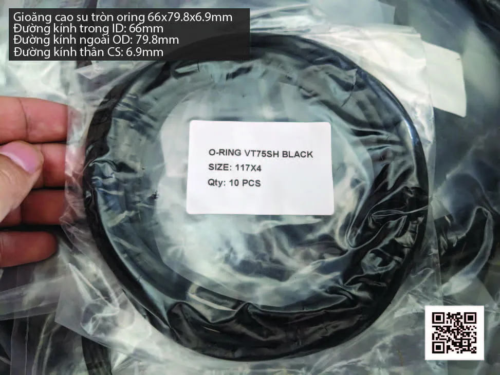 Gioăng Oring tròn cao su Viton 63x6.9 chịu nhiệt, chịu hóa chất — hình thực tế