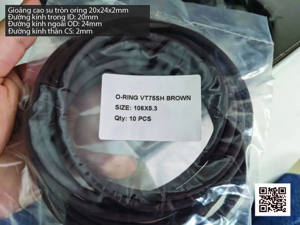 Gioăng Oring tròn cao su Viton 20x2 chịu nhiệt, chịu hóa chất
