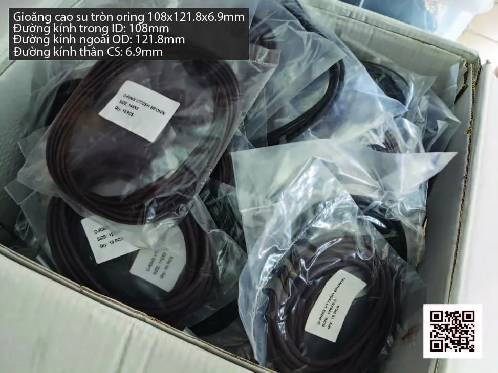 Gioăng Oring tròn cao su Viton 105x6.9 chịu nhiệt, chịu hóa chất — hình thực tế