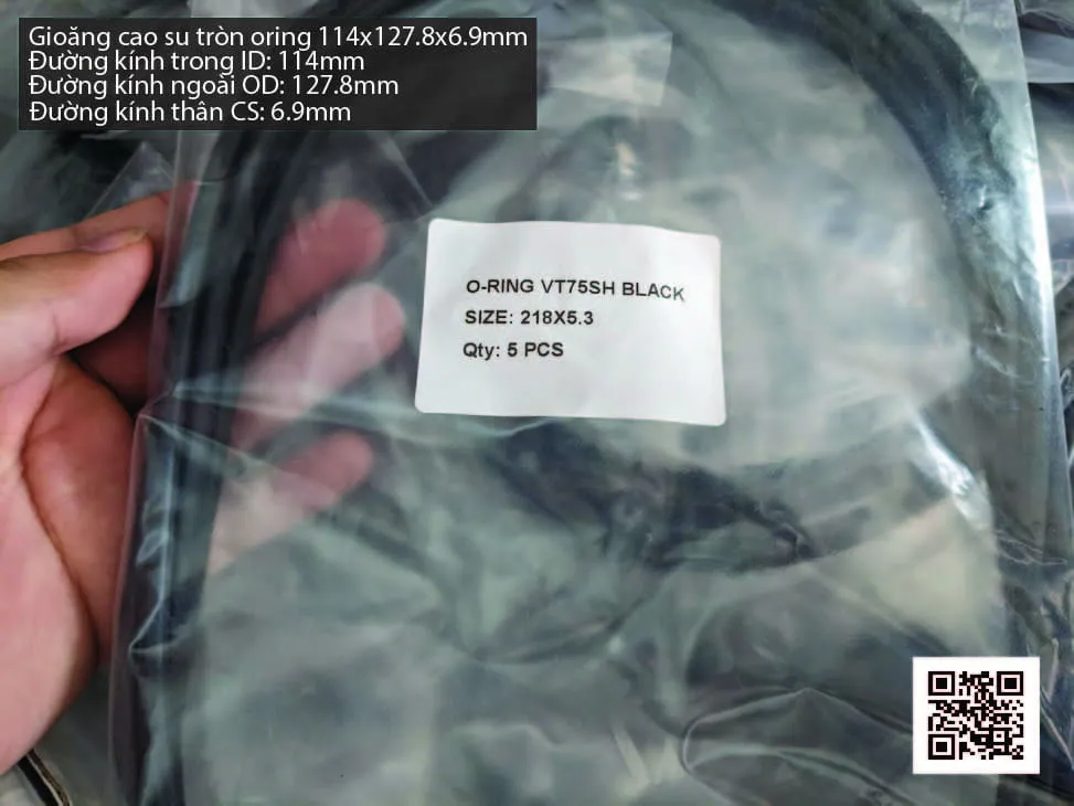 Gioăng Oring tròn cao su Viton 111x6.9 chịu nhiệt, chịu hóa chất — hình thực tế