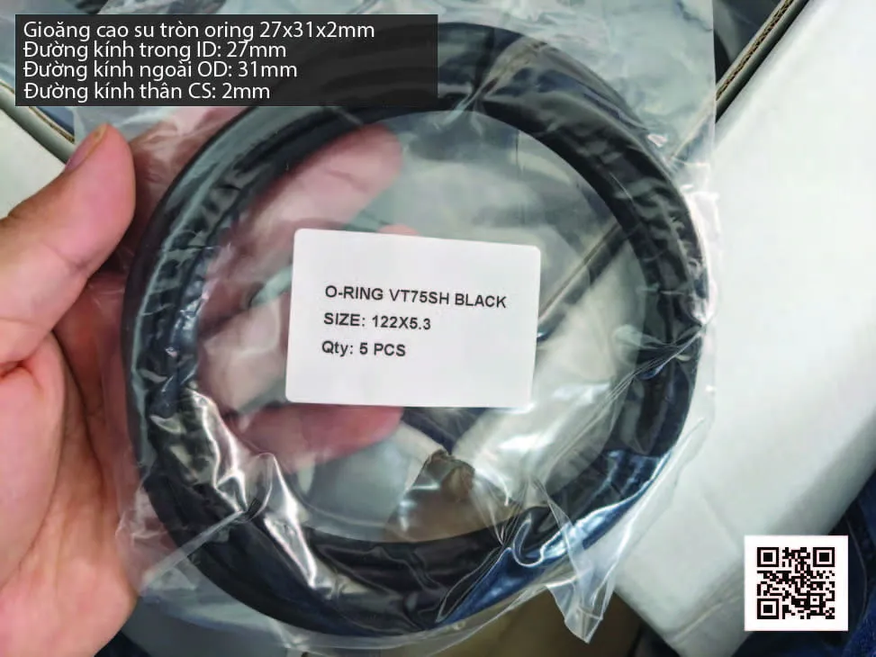 Gioăng Oring tròn cao su Viton 27x2 chịu nhiệt, chịu hóa chất