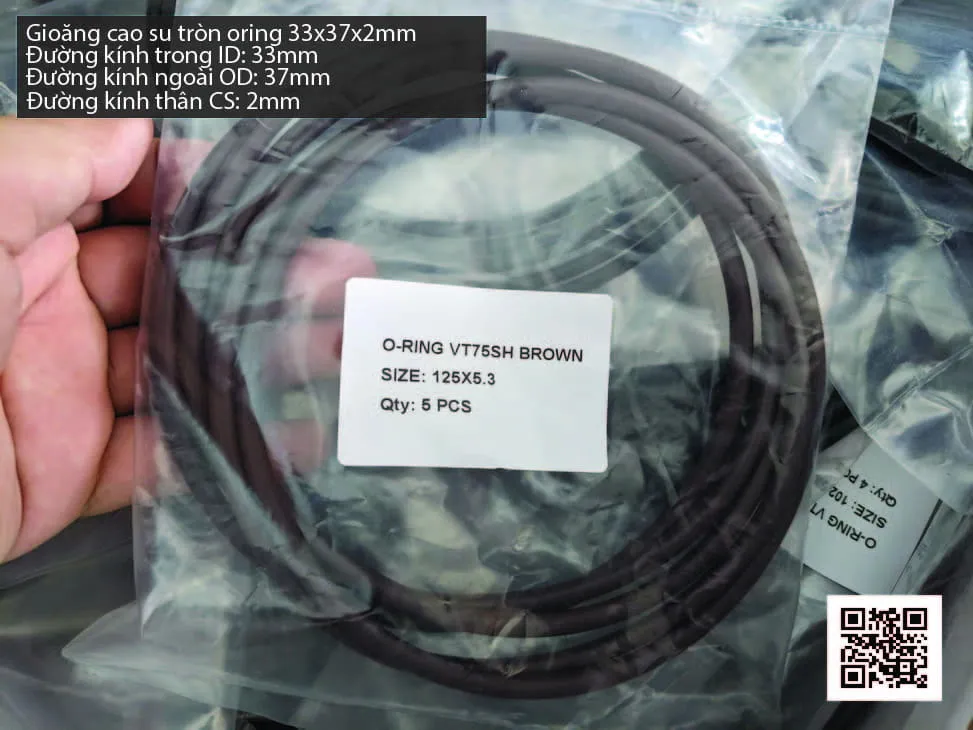 Gioăng Oring tròn cao su Viton 33x2 chịu nhiệt, chịu hóa chất