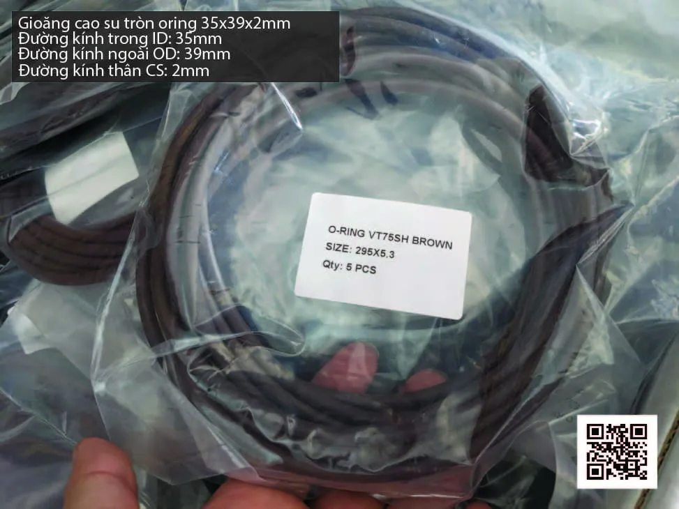 Gioăng Oring tròn cao su Viton 35x2 chịu nhiệt, chịu hóa chất