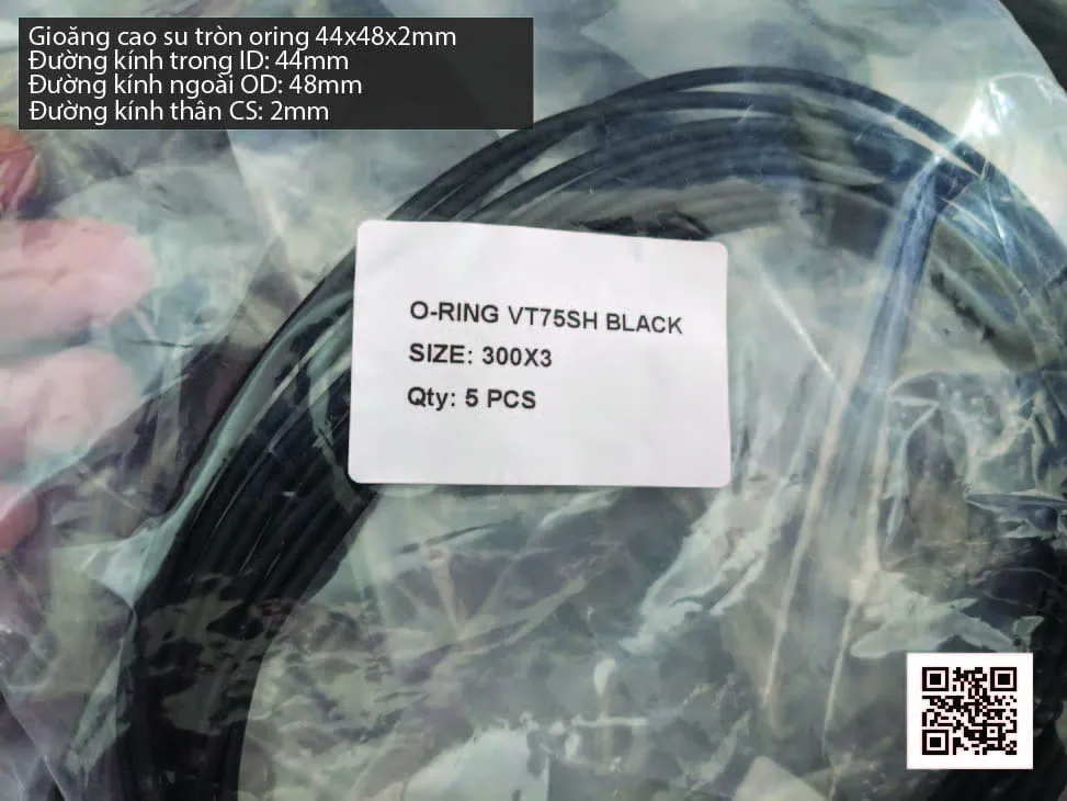 Gioăng Oring tròn cao su Viton 44x2 chịu nhiệt, chịu hóa chất