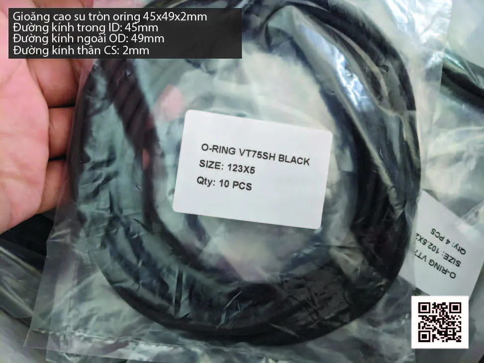 Gioăng Oring tròn cao su Viton 45x2 chịu nhiệt, chịu hóa chất