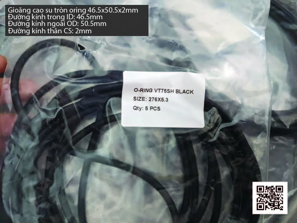 Gioăng Oring tròn cao su Viton 45x2 chịu nhiệt, chịu hóa chất — hình thực tế