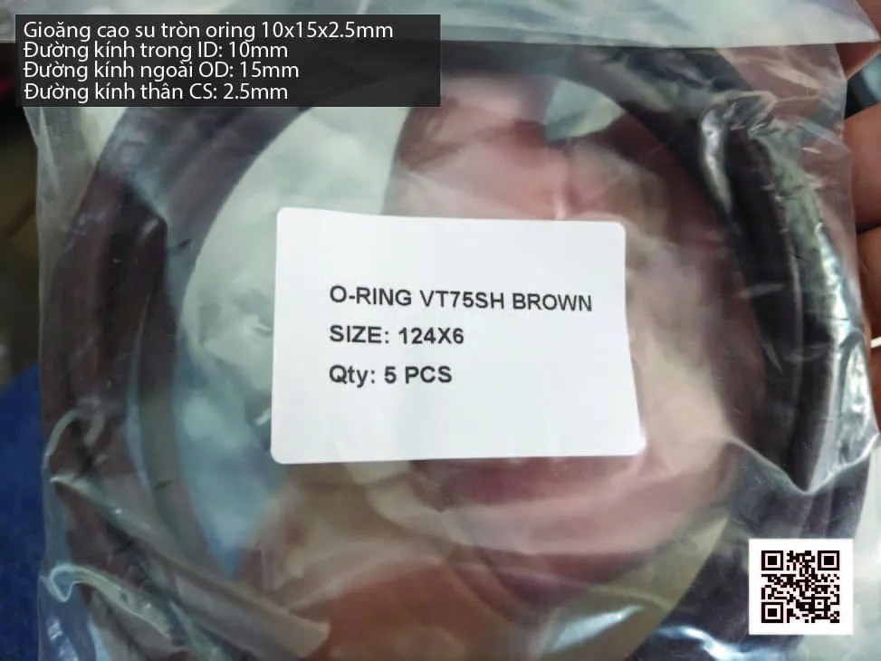 Gioăng Oring tròn cao su Viton 8.5x2.5 chịu nhiệt, chịu hóa chất — hình thực tế