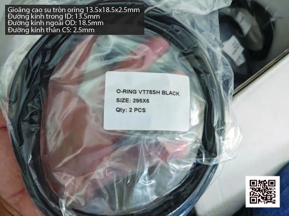 Gioăng Oring tròn cao su Viton 12x2.5 chịu nhiệt, chịu hóa chất — hình thực tế