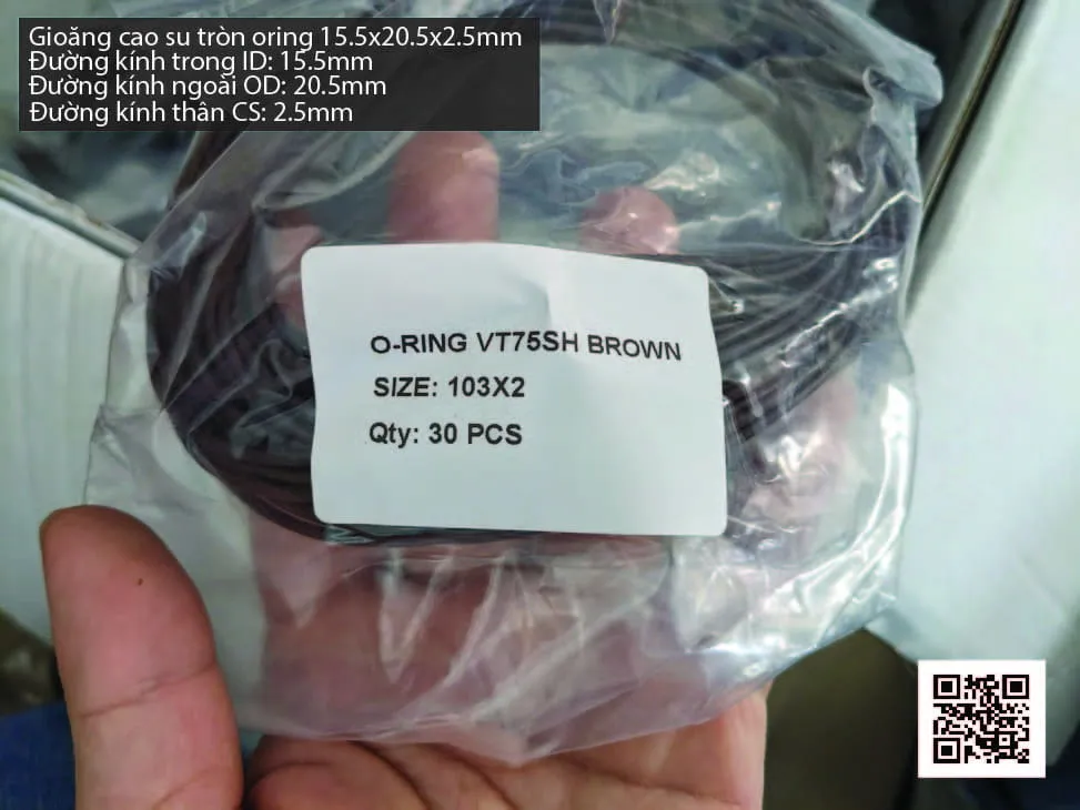 Gioăng Oring tròn cao su Viton 14x2.5 chịu nhiệt, chịu hóa chất — hình thực tế