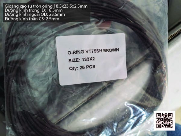Gioăng Oring tròn cao su Viton 18.5x2.5 chịu nhiệt, chịu hóa chất