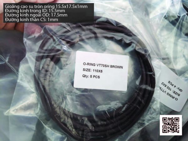 Gioăng Oring tròn cao su Viton 15.5x1 chịu nhiệt, chịu hóa chất