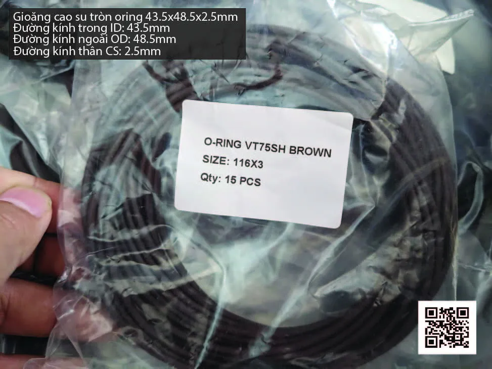 Gioăng Oring tròn cao su Viton 43.5x2.5 chịu nhiệt, chịu hóa chất