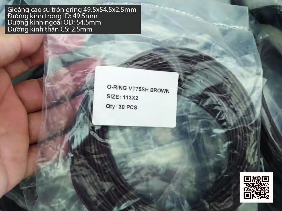 Gioăng Oring tròn cao su Viton 48x2.5 chịu nhiệt, chịu hóa chất — hình thực tế