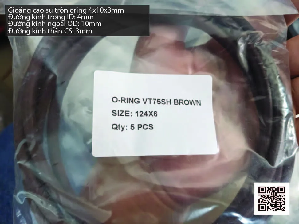 Gioăng Oring tròn cao su Viton 4x3 chịu nhiệt, chịu hóa chất