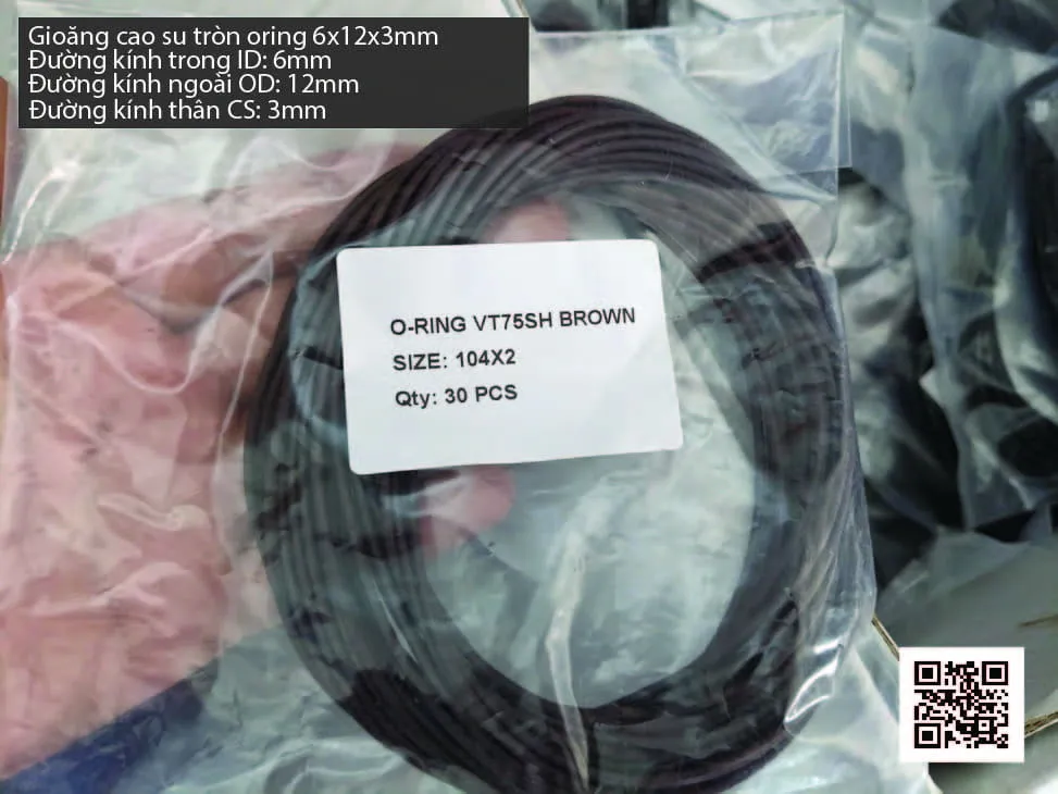Gioăng Oring tròn cao su Viton 4.5x3 chịu nhiệt, chịu hóa chất — hình thực tế