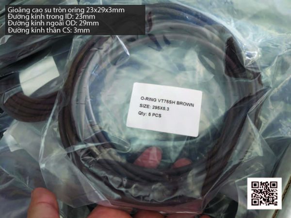 Gioăng Oring tròn cao su Viton 23x3 chịu nhiệt, chịu hóa chất