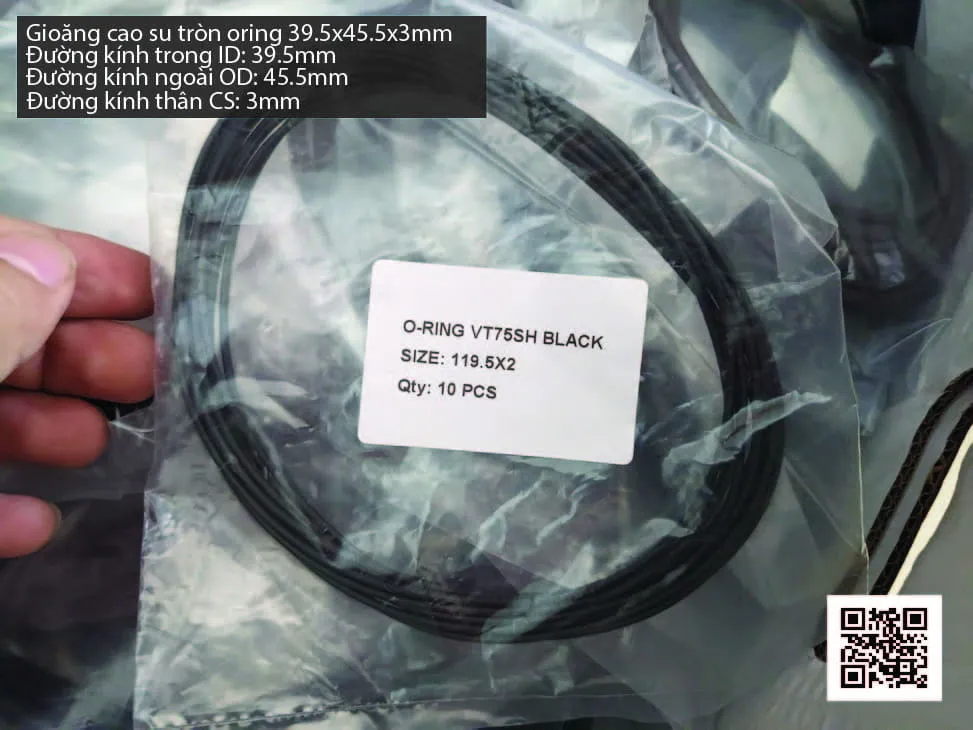 Gioăng Oring tròn cao su Viton 39.5x3 chịu nhiệt, chịu hóa chất