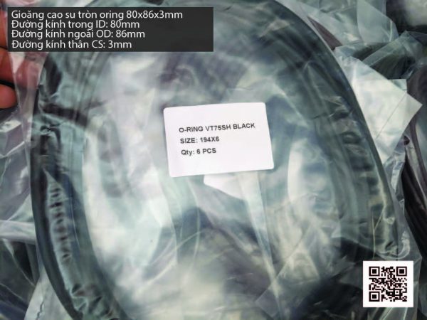 Gioăng Oring tròn cao su Viton 77x3 chịu nhiệt, chịu hóa chất - Hình ảnh 4