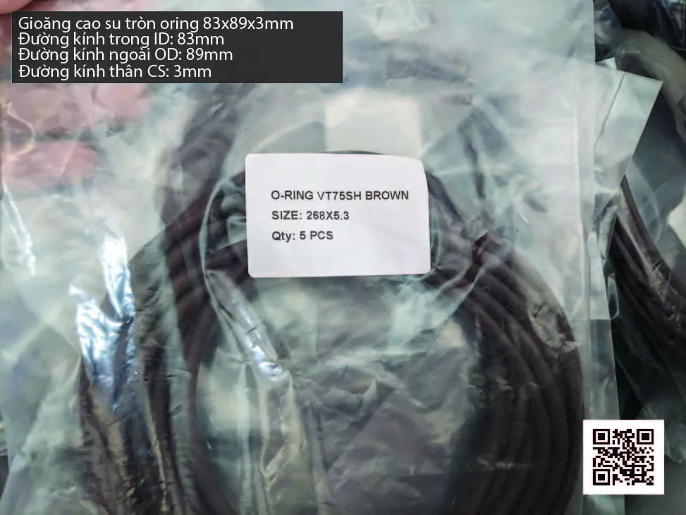 Gioăng Oring tròn cao su Viton 81.5x3 chịu nhiệt, chịu hóa chất — hình thực tế