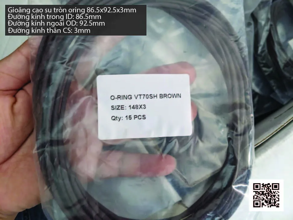 Gioăng Oring tròn cao su Viton 86.5x3 chịu nhiệt, chịu hóa chất