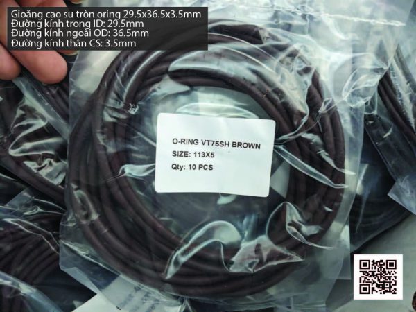 Gioăng Oring tròn cao su Viton 29.5x3.5 chịu nhiệt, chịu hóa chất