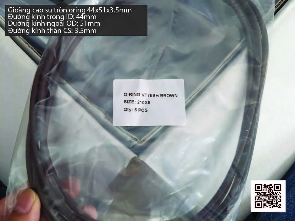 Gioăng Oring tròn cao su Viton 44x3.5 chịu nhiệt, chịu hóa chất