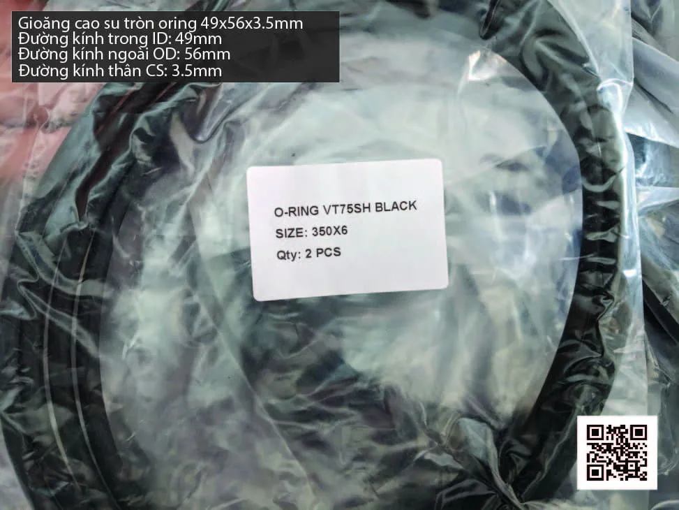 Gioăng Oring tròn cao su Viton 49x3.5 chịu nhiệt, chịu hóa chất