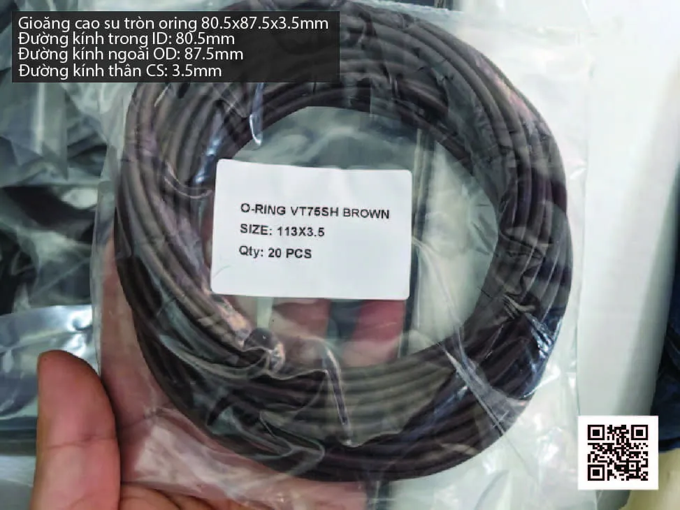 Gioăng Oring tròn cao su Viton 79x3.5 chịu nhiệt, chịu hóa chất — hình thực tế