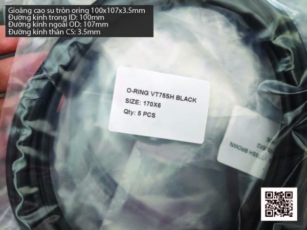 Gioăng Oring tròn cao su Viton 100x3.5 chịu nhiệt, chịu hóa chất