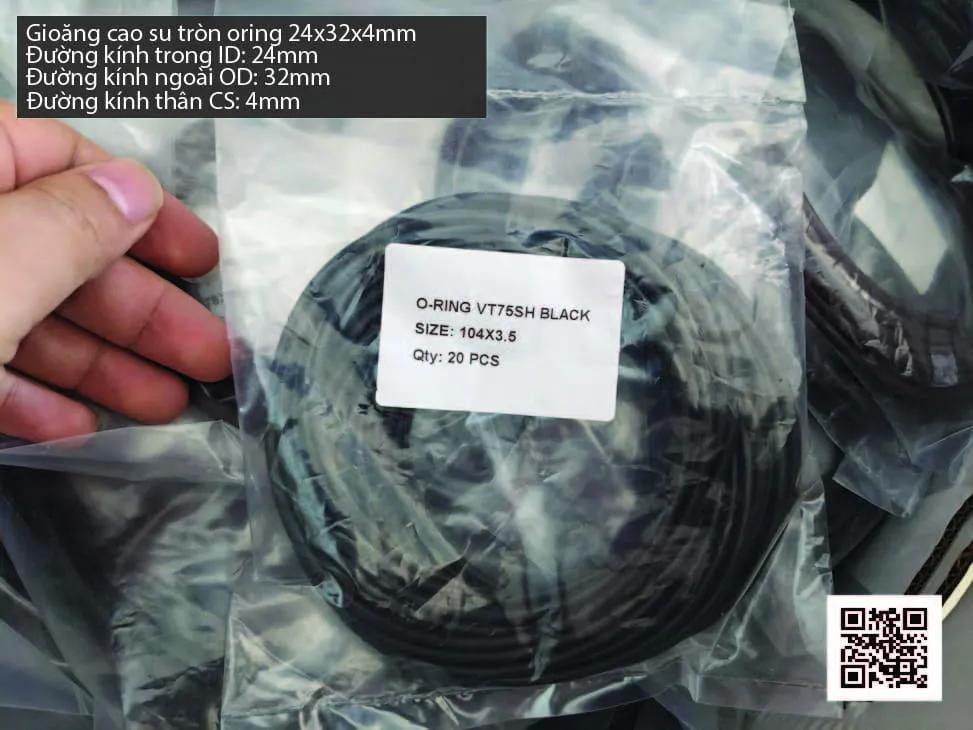 Gioăng Oring tròn cao su Viton 21x4 chịu nhiệt, chịu hóa chất — hình thực tế