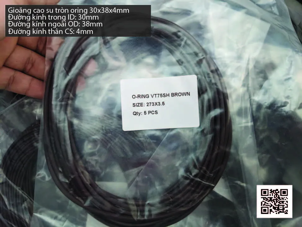 Gioăng Oring tròn cao su Viton 27x4 chịu nhiệt, chịu hóa chất — hình thực tế