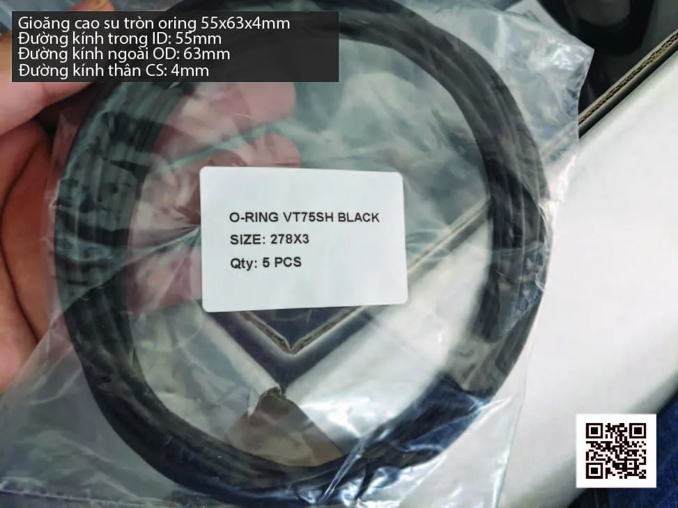 Gioăng Oring tròn cao su Viton 55x4 chịu nhiệt, chịu hóa chất