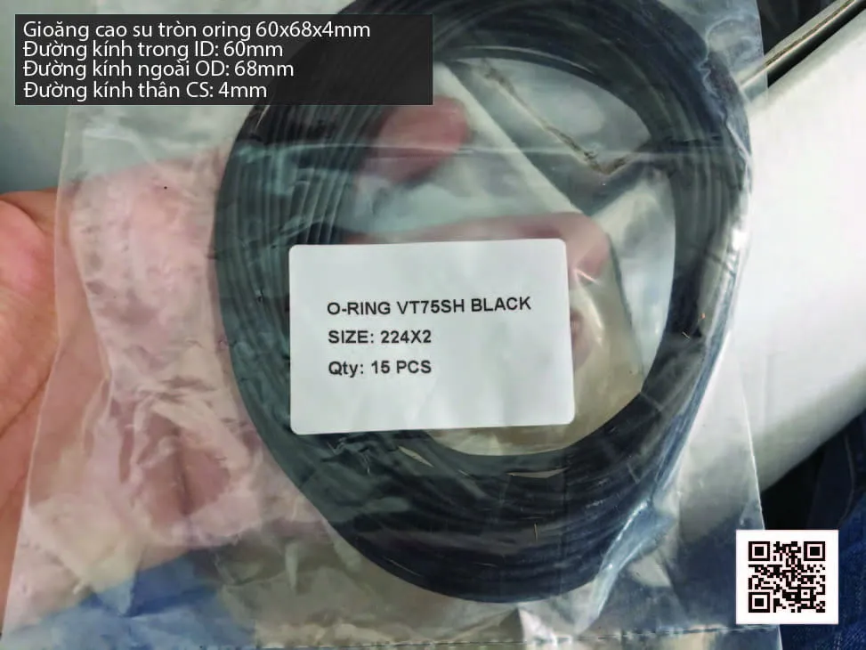 Gioăng Oring tròn cao su Viton 57x4 chịu nhiệt, chịu hóa chất — hình thực tế
