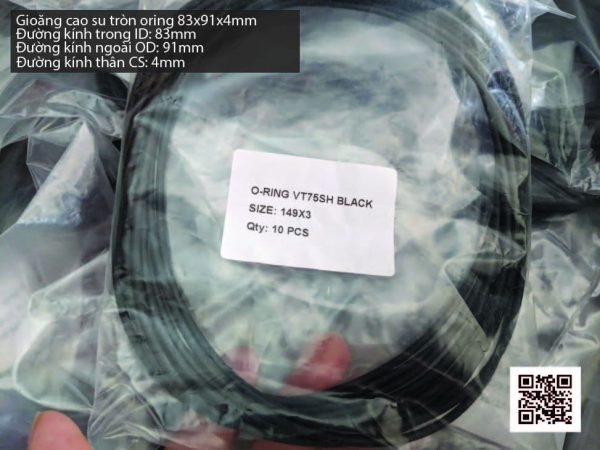 Gioăng Oring tròn cao su Viton 83x4 chịu nhiệt, chịu hóa chất